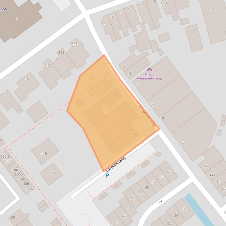 Kaart van postcodegebied 2201CS.