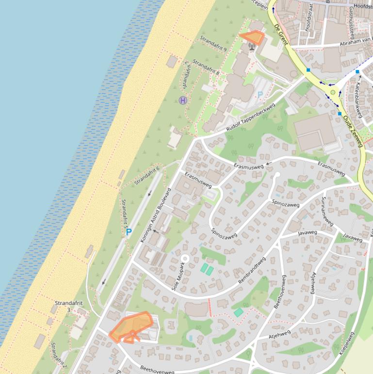 Kaart van postcodegebied 2202BV.