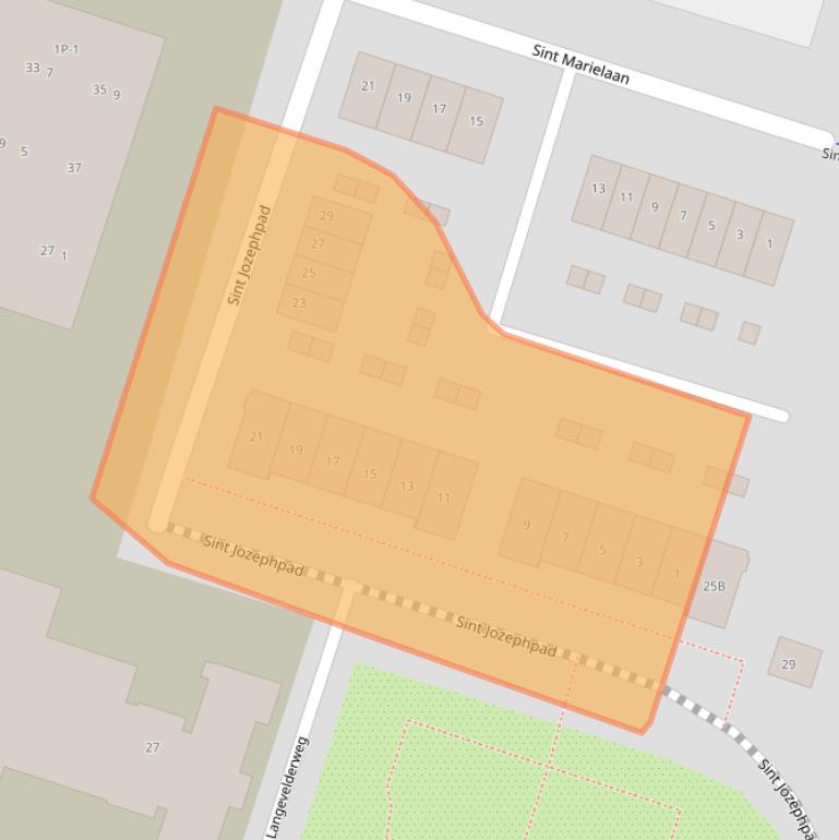 Kaart van postcodegebied 2212TM.