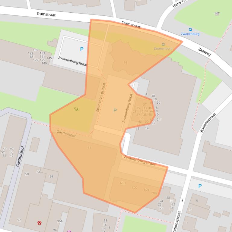 Kaart van postcodegebied 2225DZ.