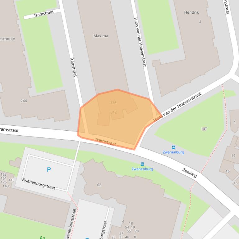 Kaart van postcodegebied 2225PT.