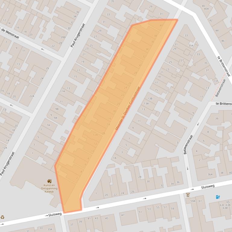 Kaart van postcodegebied 2225ZG.