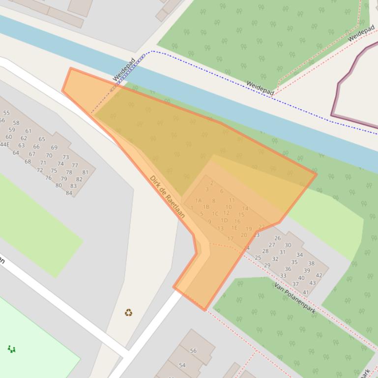 Kaart van postcodegebied 2241RE.