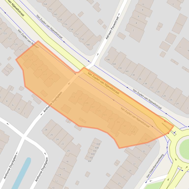 Kaart van postcodegebied 2242AL.