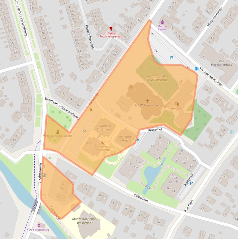 Kaart van postcodegebied 2242HE.