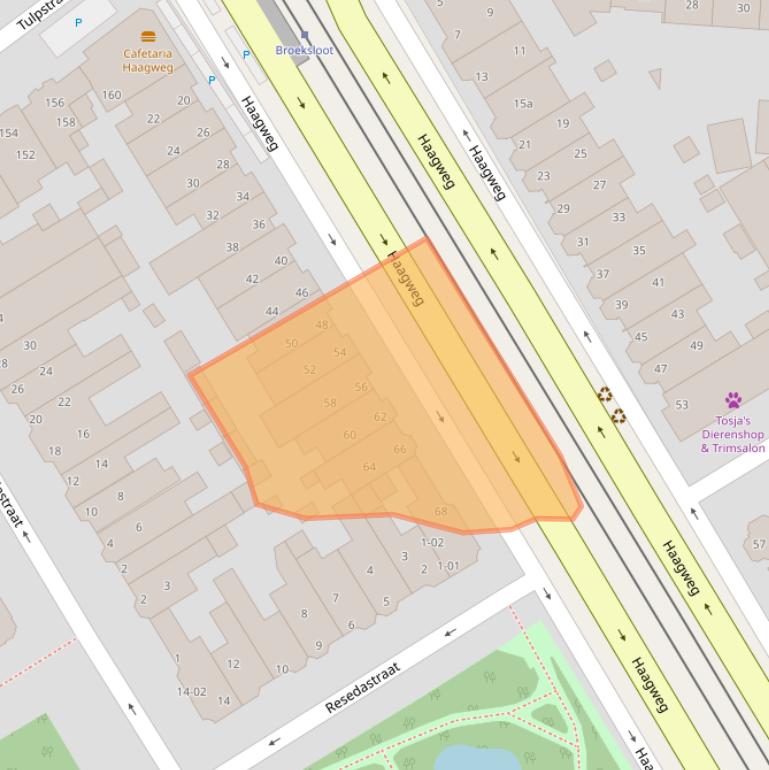 Kaart van postcodegebied 2282AB.