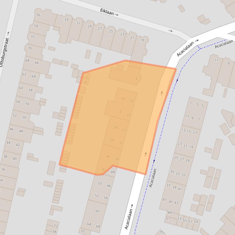 Kaart van postcodegebied 2282AX.