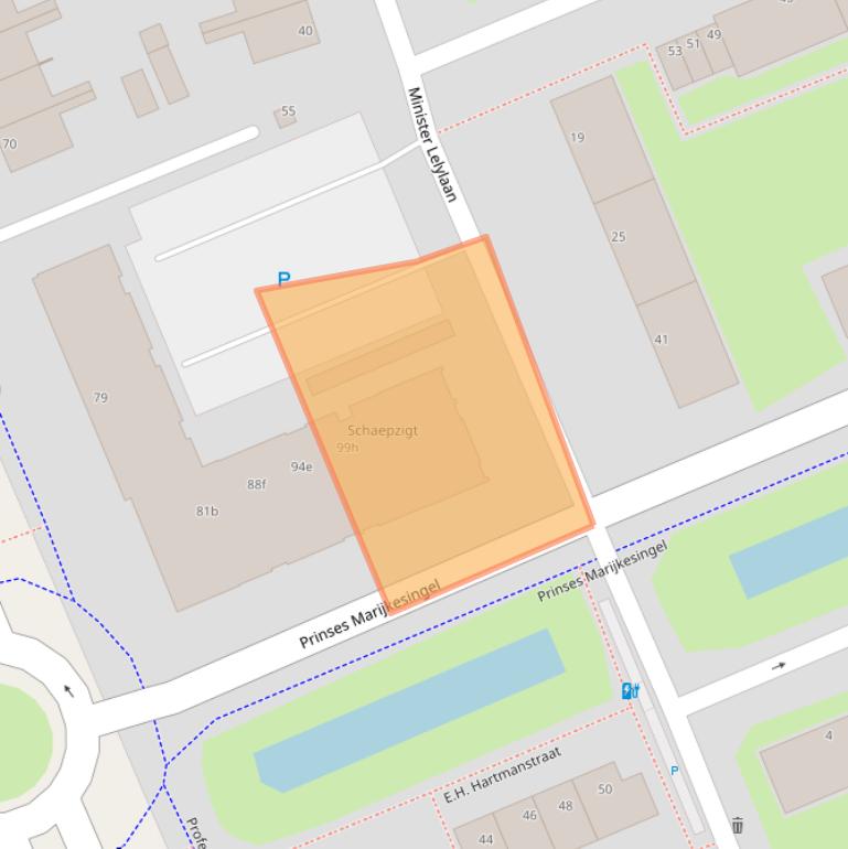 Kaart van postcodegebied 2285GZ.