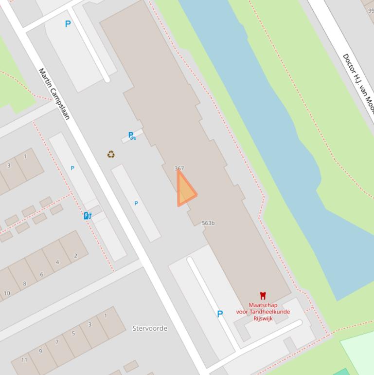 Kaart van postcodegebied 2286TE.