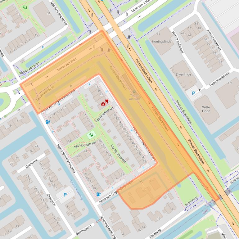 Kaart van postcodegebied 2286XR.