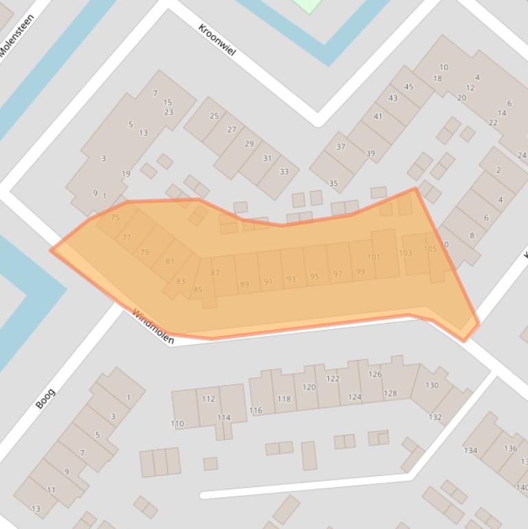 Kaart van postcodegebied 2291KV.