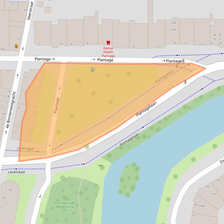 Kaart van postcodegebied 2311JB.