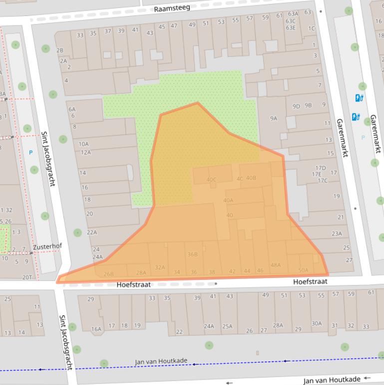 Kaart van postcodegebied 2311PT.