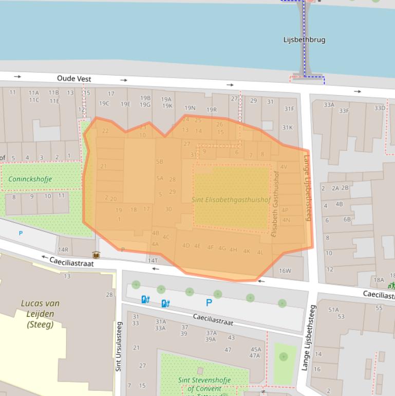 Kaart van postcodegebied 2312WX.