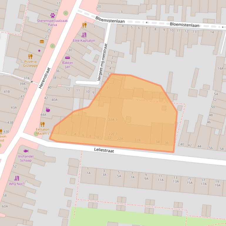 Kaart van postcodegebied 2313BG.