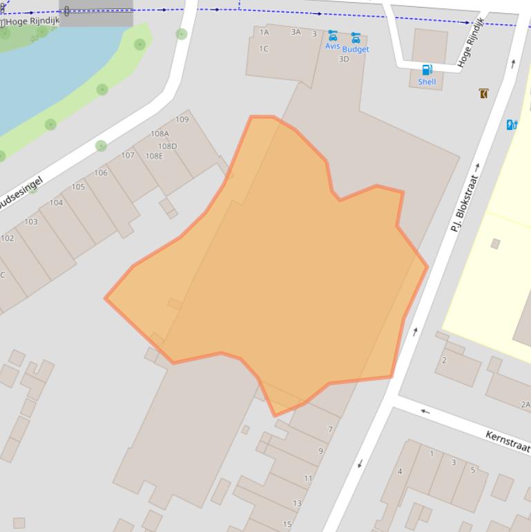 Kaart van postcodegebied 2313EX.