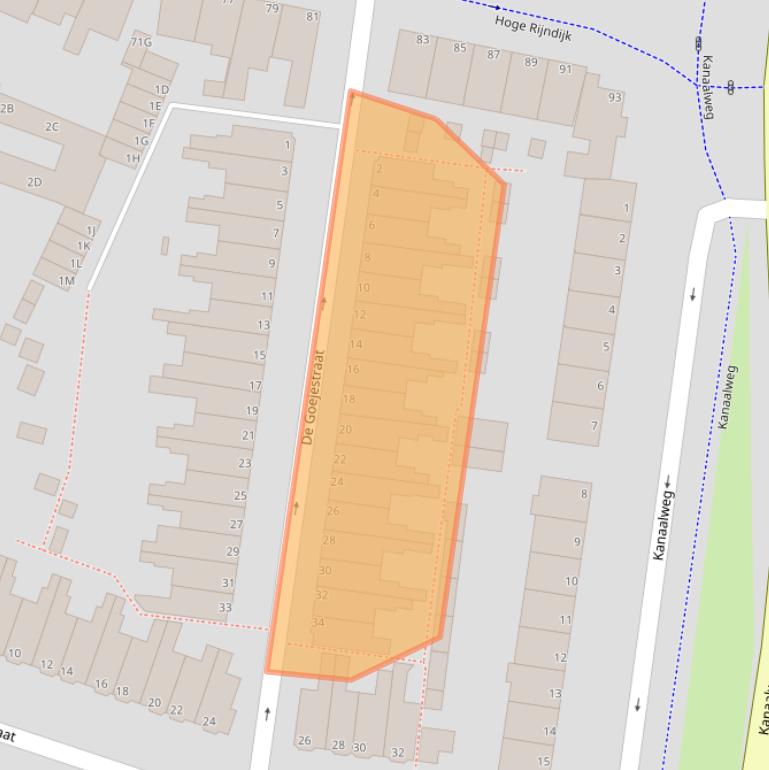 Kaart van postcodegebied 2313NW.