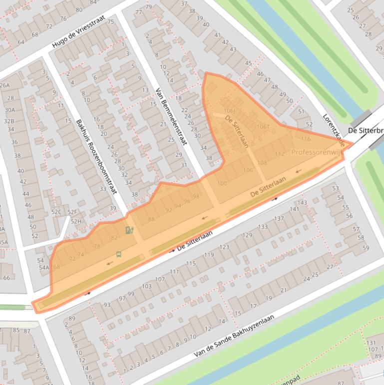 Kaart van postcodegebied 2313TS.
