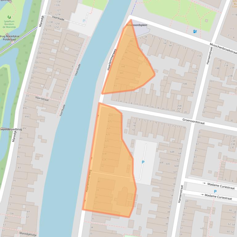 Kaart van postcodegebied 2316AC.