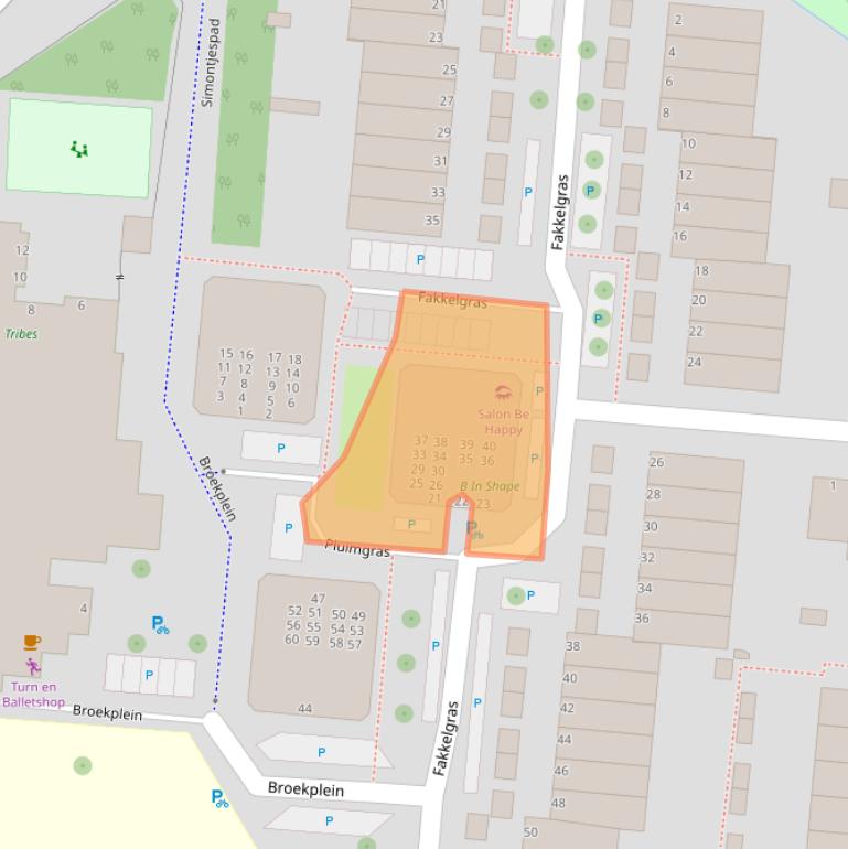 Kaart van postcodegebied 2318TL.