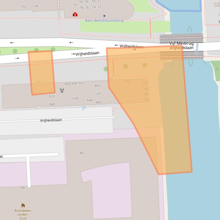 Kaart van postcodegebied 2321DP.