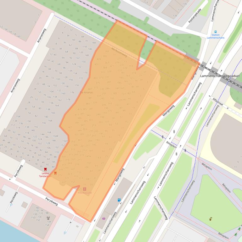 Kaart van postcodegebied 2321HZ.