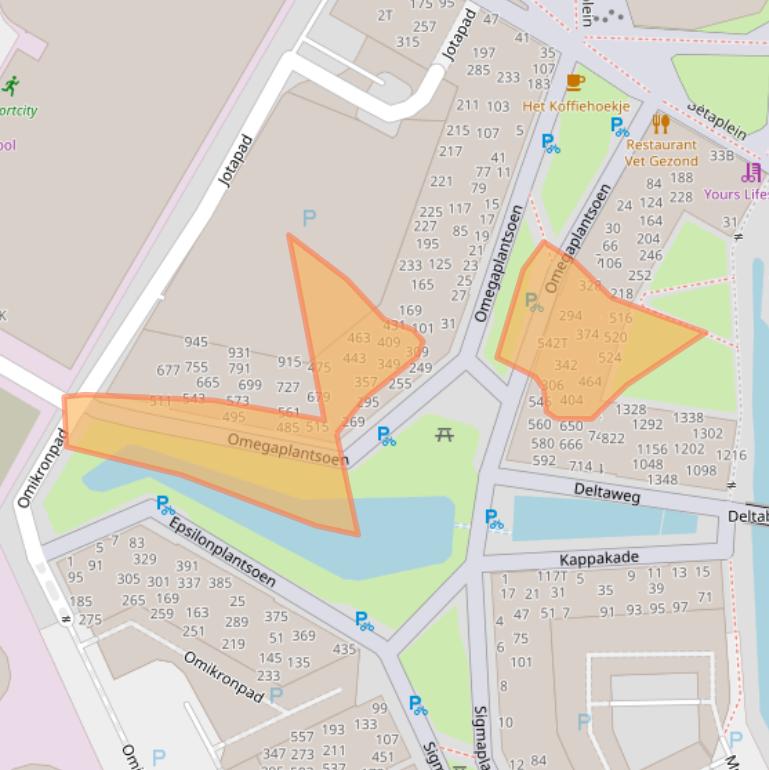 Kaart van postcodegebied 2321KV.