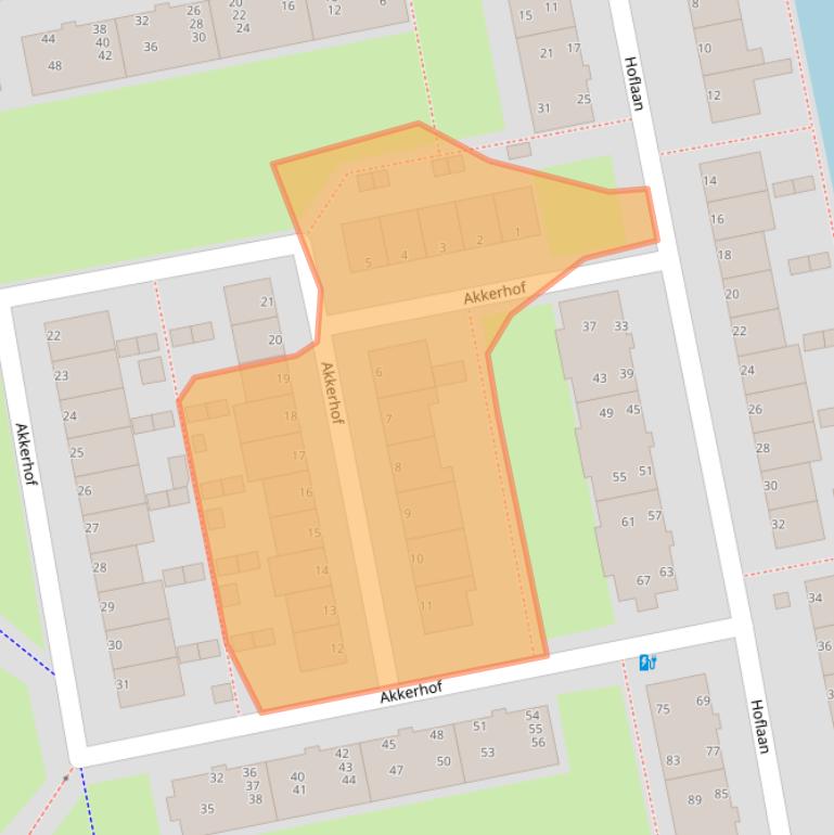 Kaart van postcodegebied 2321VD.