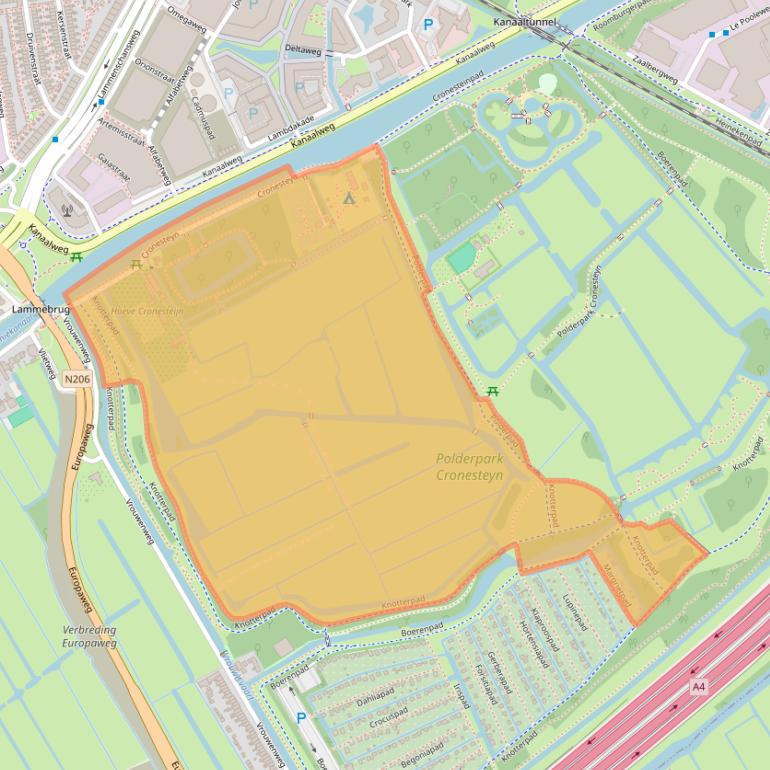 Kaart van postcodegebied 2322LH.