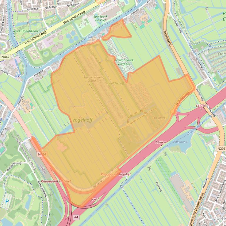 Kaart van postcodegebied 2323LE.