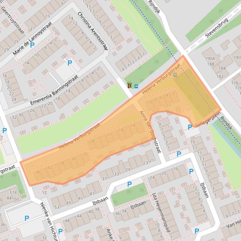 Kaart van postcodegebied 2331DZ.