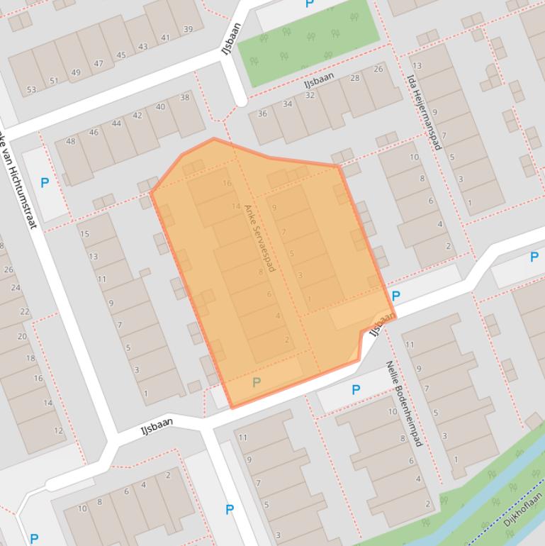 Kaart van postcodegebied 2331EW.