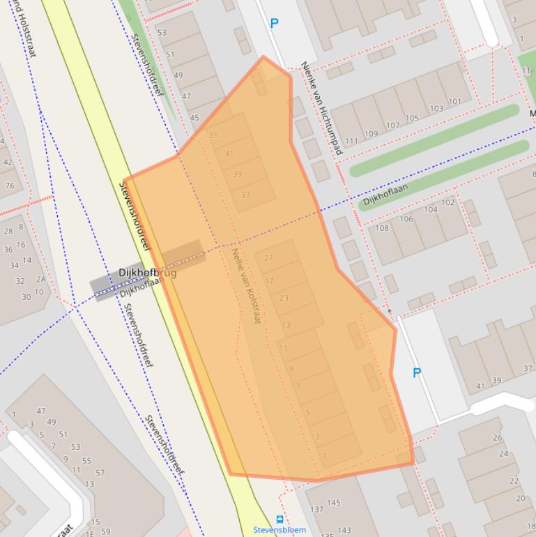 Kaart van postcodegebied 2331GG.