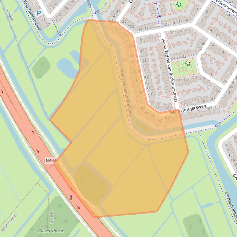 Kaart van postcodegebied 2331NX.