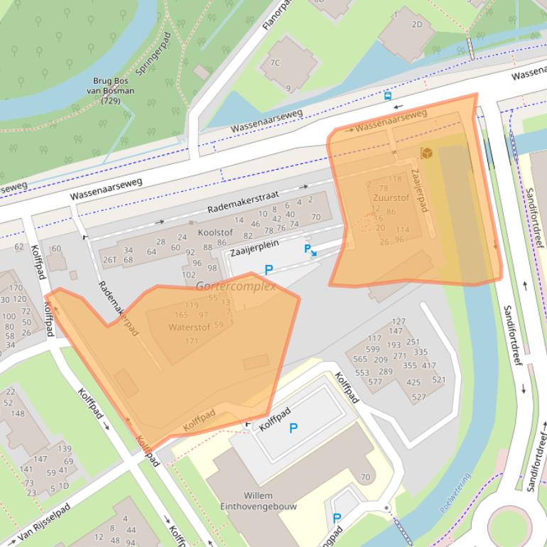 Kaart van postcodegebied 2333BG.