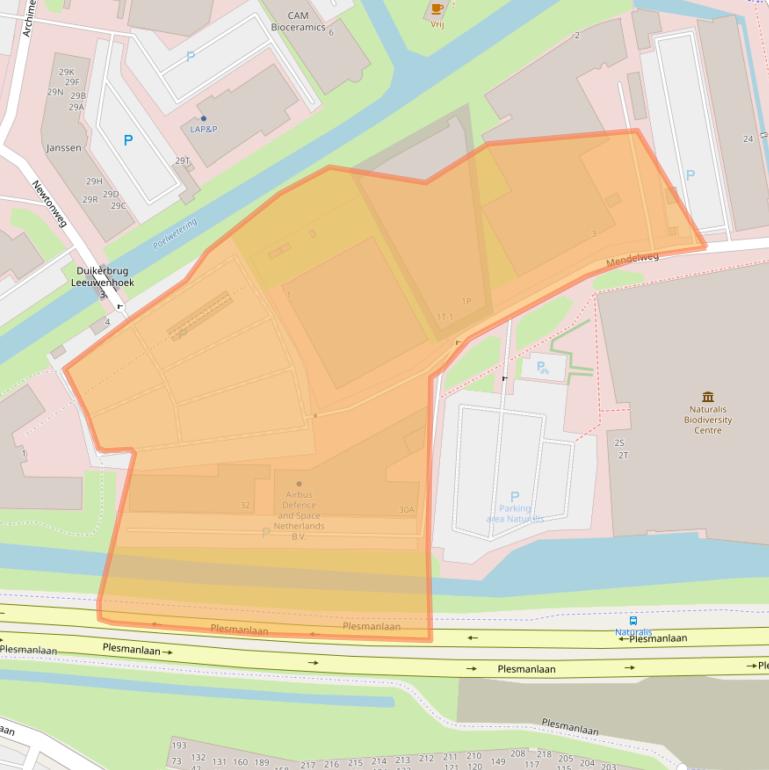 Kaart van postcodegebied 2333CS.