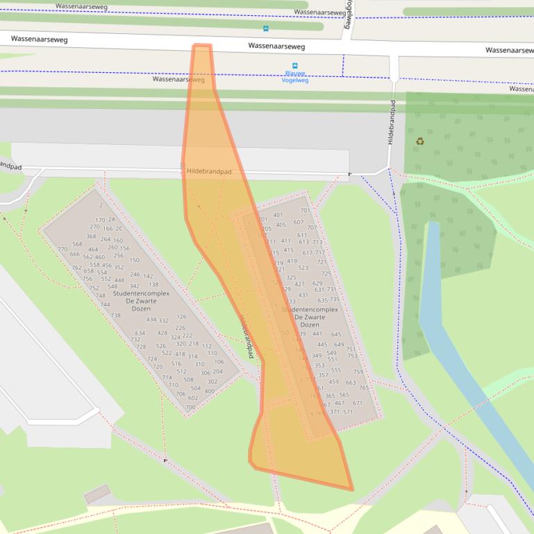 Kaart van postcodegebied 2333DE.