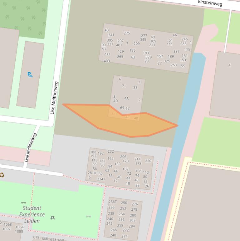 Kaart van postcodegebied 2333DK.