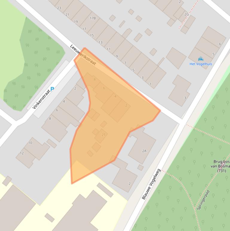 Kaart van postcodegebied 2333VX.