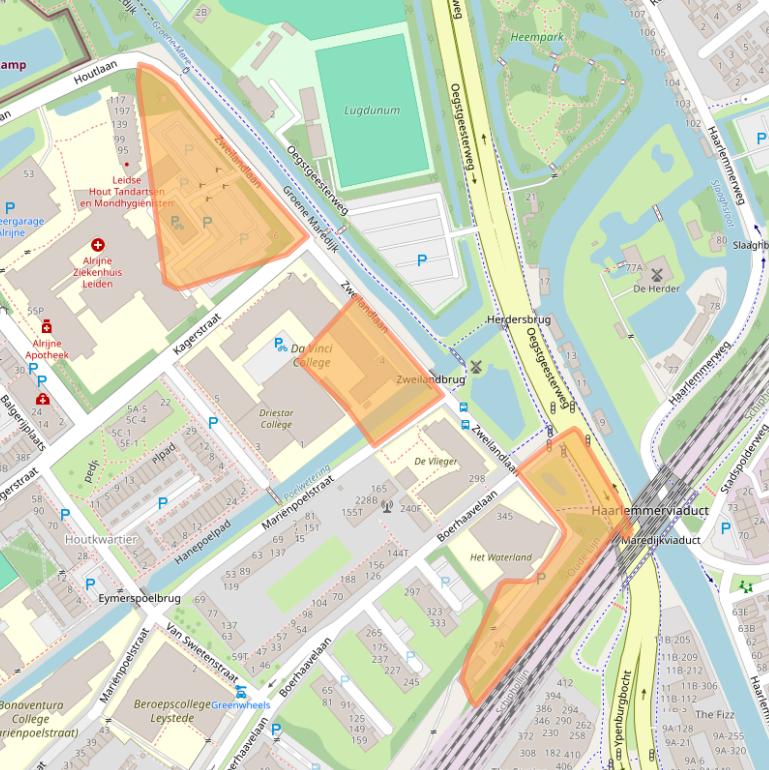 Kaart van postcodegebied 2334CS.