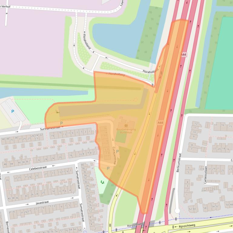 Kaart van postcodegebied 2341XB.