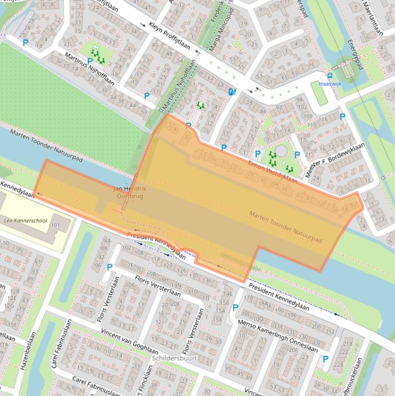 Kaart van postcodegebied 2343KV.