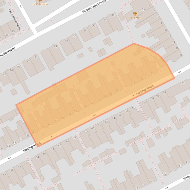 Kaart van postcodegebied 2351PG.