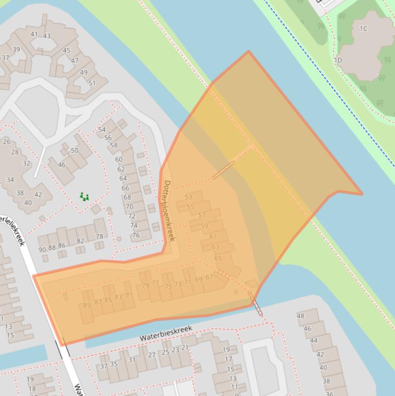 Kaart van postcodegebied 2353JB.