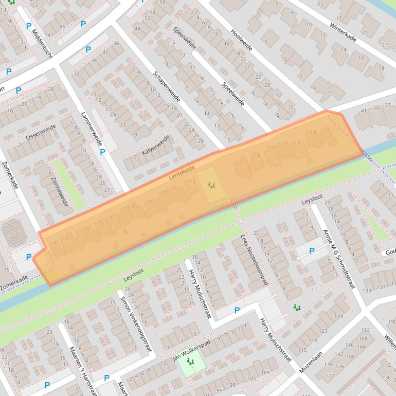 Kaart van postcodegebied 2353MS.