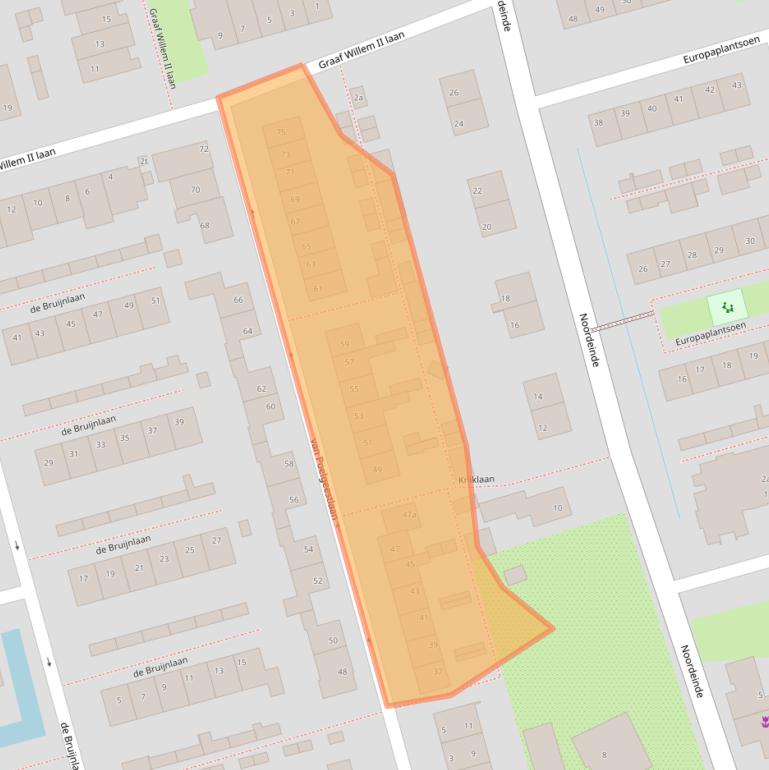 Kaart van postcodegebied 2355BD.