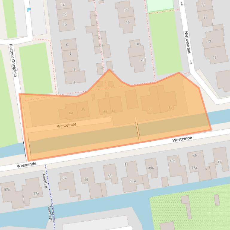 Kaart van postcodegebied 2371BA.