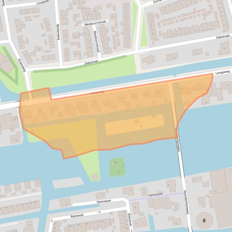 Kaart van postcodegebied 2371EH.