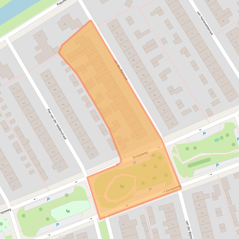 Kaart van postcodegebied 2371VP.