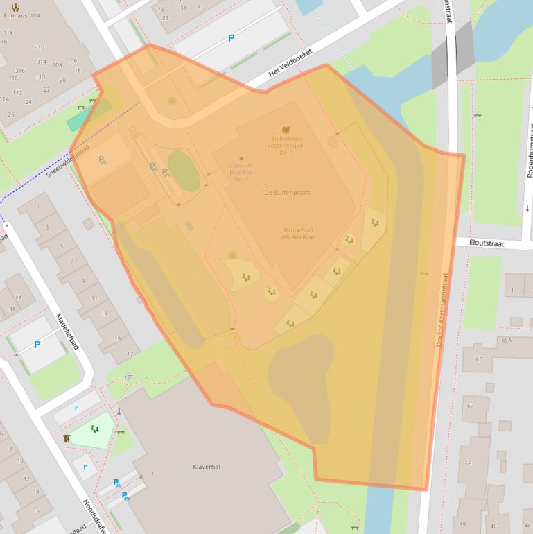 Kaart van postcodegebied 2381BW.